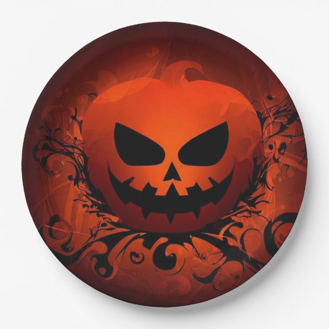 Halloween/Pumpkin/fall/autumn Paper Plate (Front)