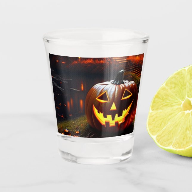 Halloween/Pumpkin/Fall  Shot Glass (Front)