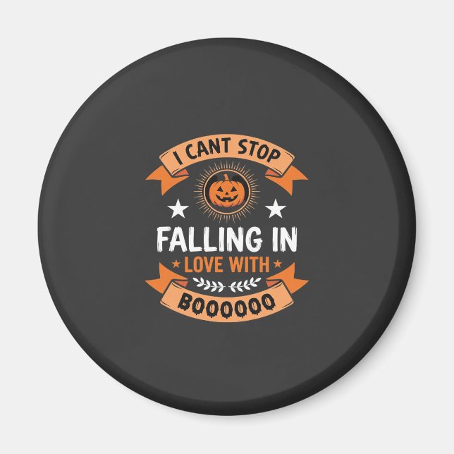 Halloween Pumpkin Falling In Love Magnet (Front)