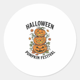 Halloween Pumpkin Festival Vintage Jack O Lantern Classic Round Sticker