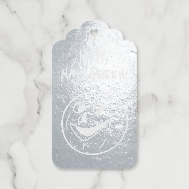 Halloween Pumpkin Foil Gift Tags (Front)