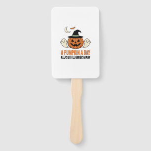 Halloween Pumpkin Funny Ghost Vintage Quote_1 Hand Fan