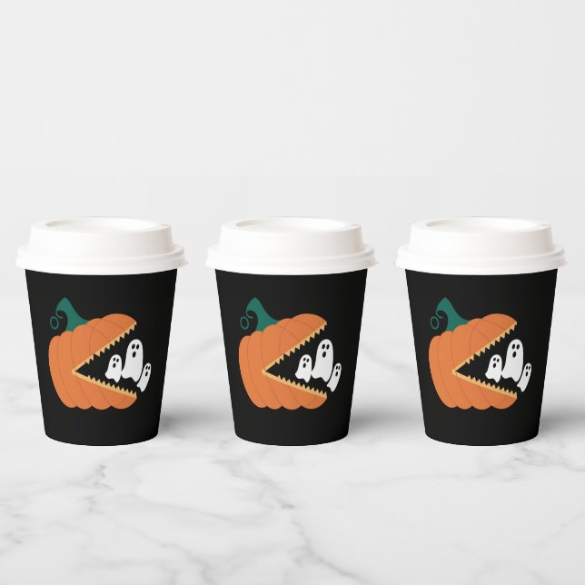 Halloween Pumpkin Funny Ghosts Boys Kids  Paper Cups (Multi)