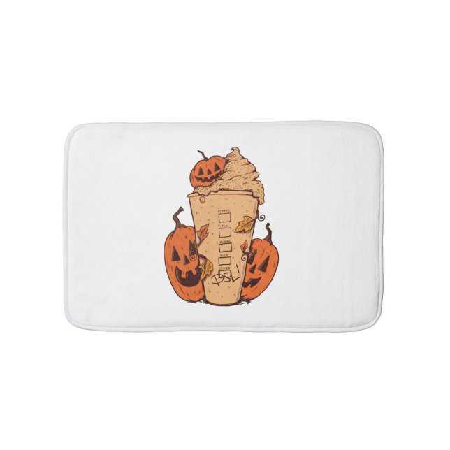 Halloween Pumpkin Funny Halloween Pumpkin Bath Mat (Front)