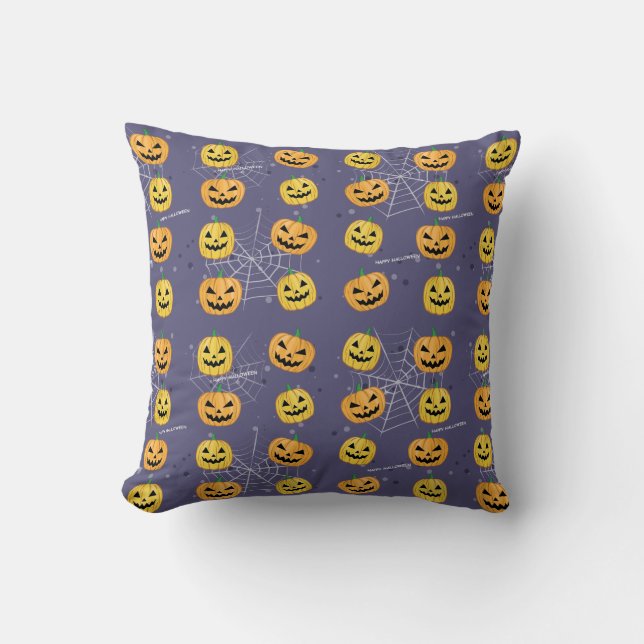 Halloween Pumpkin - Funny Pattern Throw Pillow (Front)