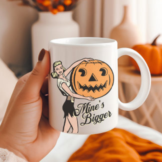 Halloween Pumpkin Funny Retro Orange Mines Bigger Coffee Mug