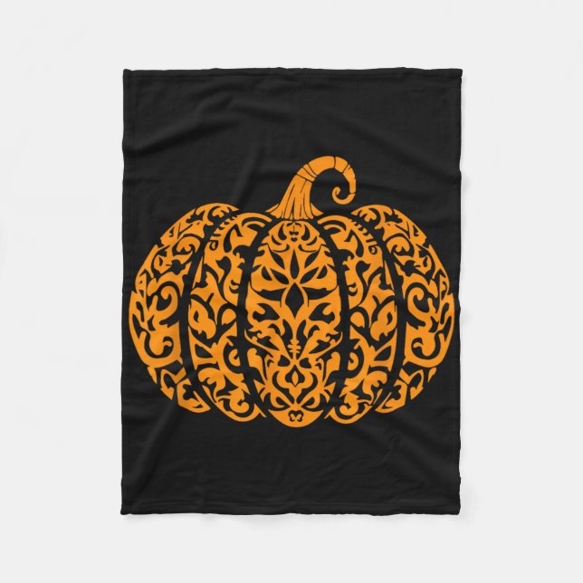 Halloween Pumpkin Funny Thanksgiving Pumpkin  Fleece Blanket (Front)
