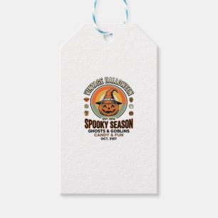Halloween Pumpkin Funny Vintage Witch Hat_1 Gift Tags