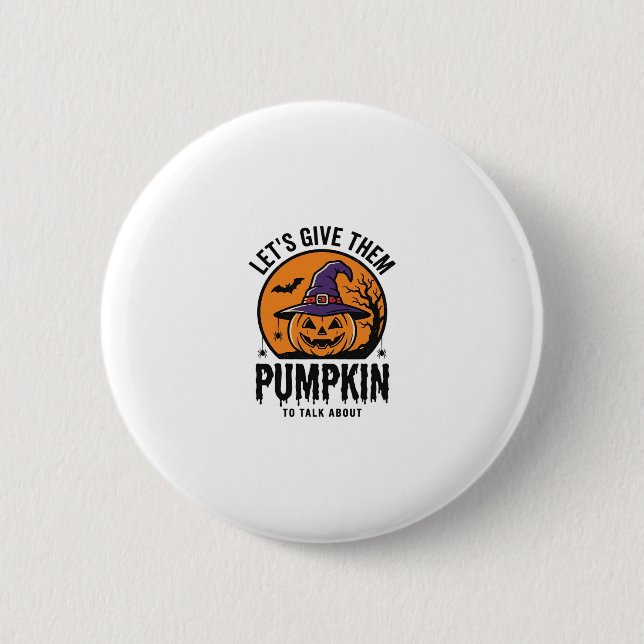 Halloween Pumpkin Funny Witch Hat Spooky Retro_1 2 Inch Round Button (Front)