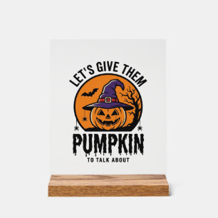 Halloween Pumpkin Funny Witch Hat Spooky Retro_1 Acrylic Sign