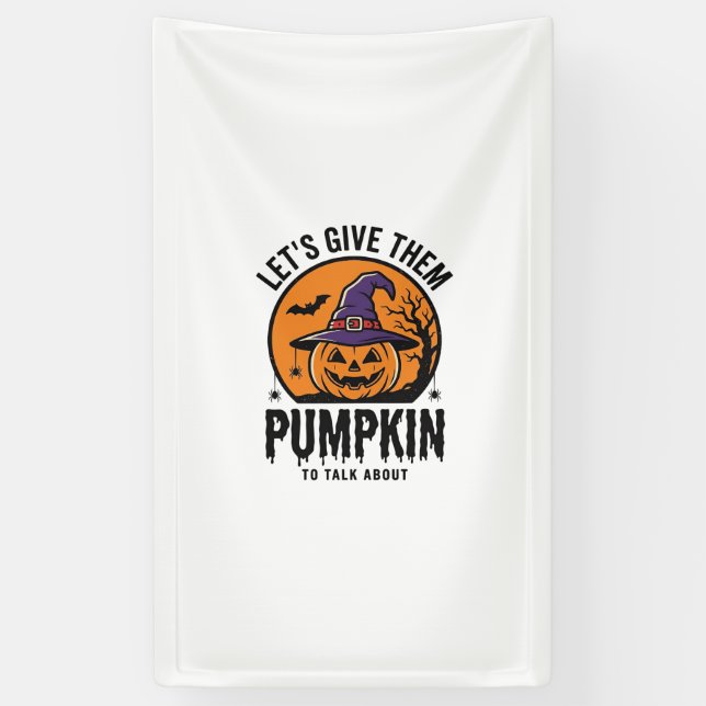 Halloween Pumpkin Funny Witch Hat Spooky Retro_1 Banner (Vertical)