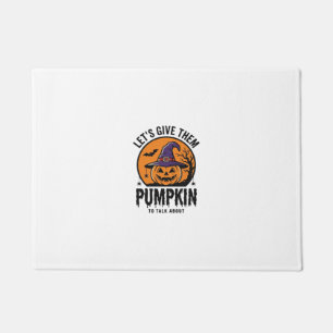 Halloween Pumpkin Funny Witch Hat Spooky Retro_1 Doormat