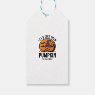 Halloween Pumpkin Funny Witch Hat Spooky Retro_1 Gift Tags