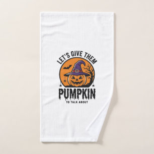 Halloween Pumpkin Funny Witch Hat Spooky Retro_1 Hand Towel