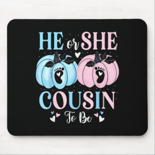 Halloween Pumpkin Gender Reveal He Or She Cousin T Mouse Pad