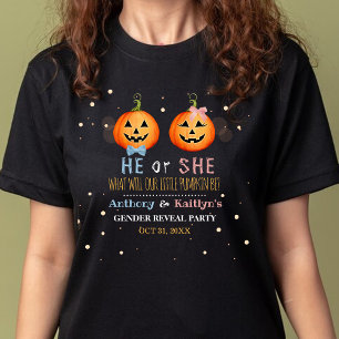 Halloween Pumpkin Gender Reveal Party Tri-Blend Shirt