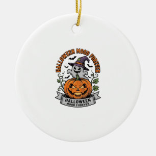 Halloween Pumpkin Ghost Vintage Engraving Shirt_1 Ceramic Ornament