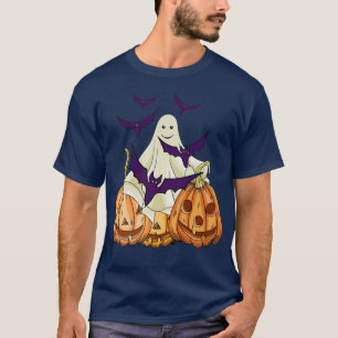 Halloween Pumpkin Ghosts Bats Autumn Thanksgiving  T-Shirt