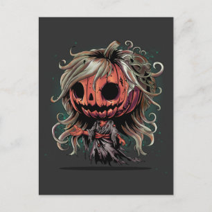 Halloween Pumpkin Ghoul Postcard