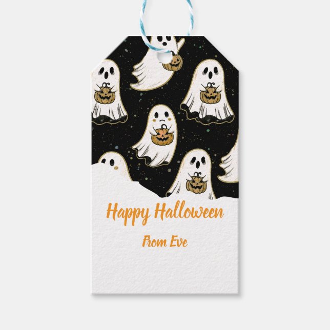 Halloween Pumpkin Gift Tags (Front)