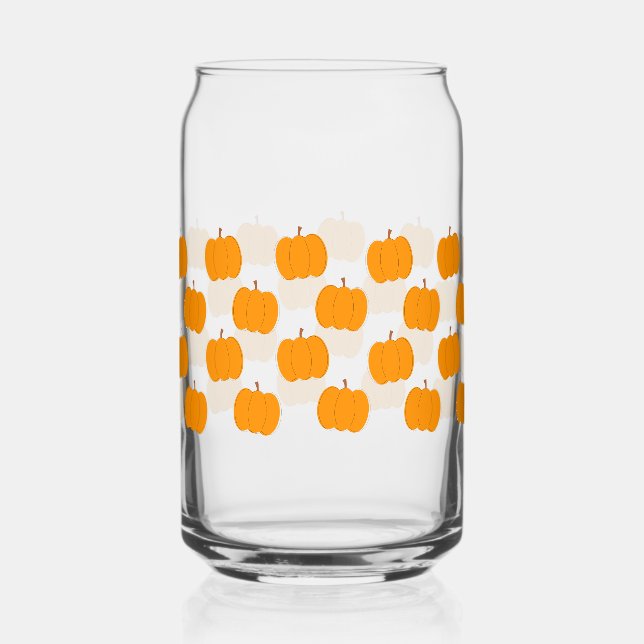 Halloween Pumpkin Glass Can Halloween Drinkware (Front)