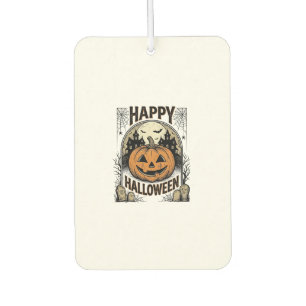 Halloween Pumpkin Graveyard Vintage Spooky Tee Art Air Freshener