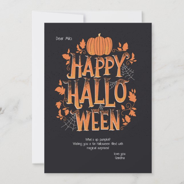 Halloween Pumpkin Greeting Card (Front)