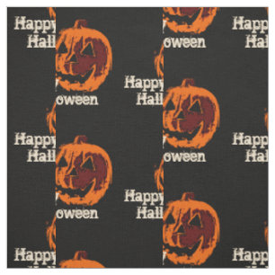 Halloween Pumpkin - grunge style + your ideas Fabric