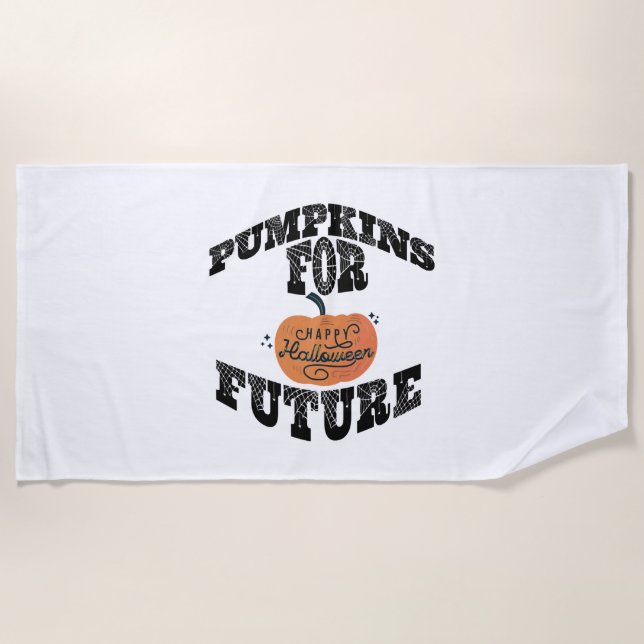 Halloween Pumpkin Halloween Beach Towel (Front)
