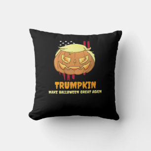 Halloween Pumpkin, Halloween-Trumpkin  Throw Pillow