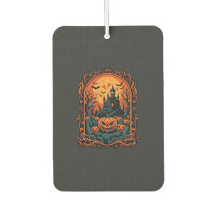 Halloween Pumpkin Haunted House Full Moon Bats Air Freshener