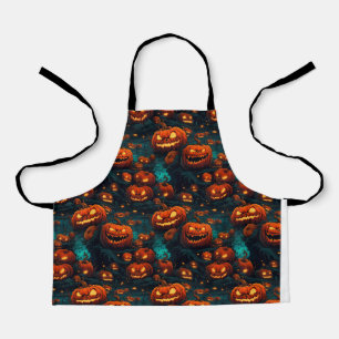 Halloween Pumpkin Head Pattern Apron