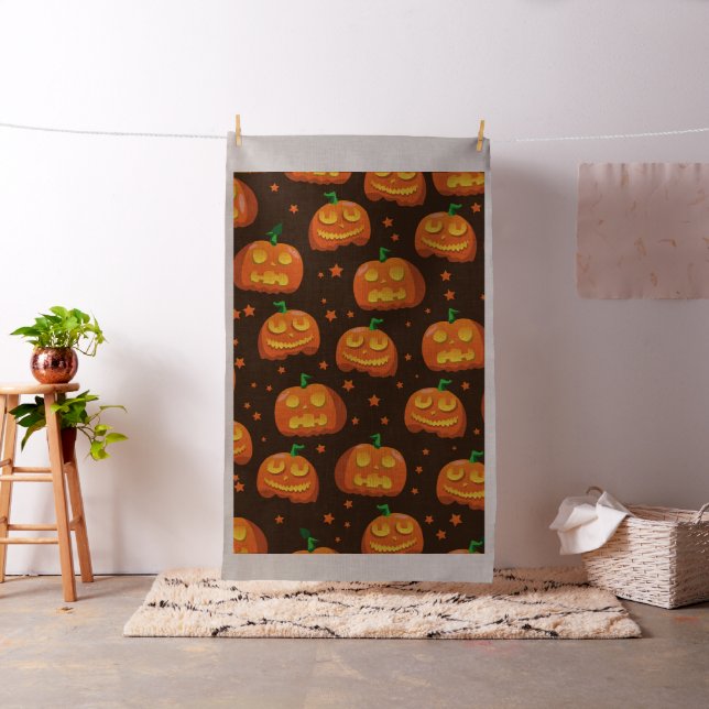 Halloween Pumpkin head pattern. Fabric (In Situ)