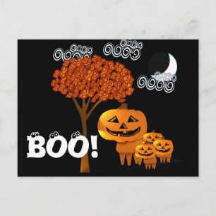 HALLOWEEN PUMPKIN HEADS POSTCARD
