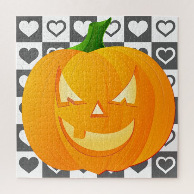 Halloween  - Pumpkin - Hearts Jigsaw Puzzle (Vertical)