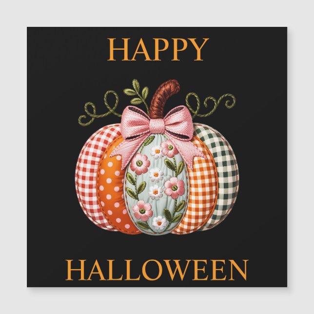 Halloween Pumpkin Holiday Magnet Card (Front)