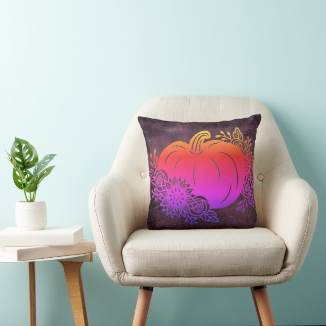Halloween Pumpkin Home Decor Throw Pillow (Chair)