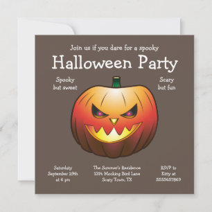 Halloween Pumpkin Invitation Flat Card