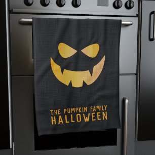 Halloween Pumpkin Jack O Lantern Kitchen Towel