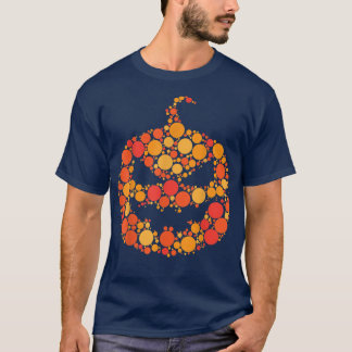 Halloween Pumpkin Jack O Lantern Polka Dot  T-Shirt