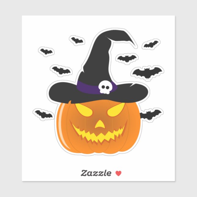 Halloween Pumpkin Jack o’ Lantern Witch Hat (Sheet)