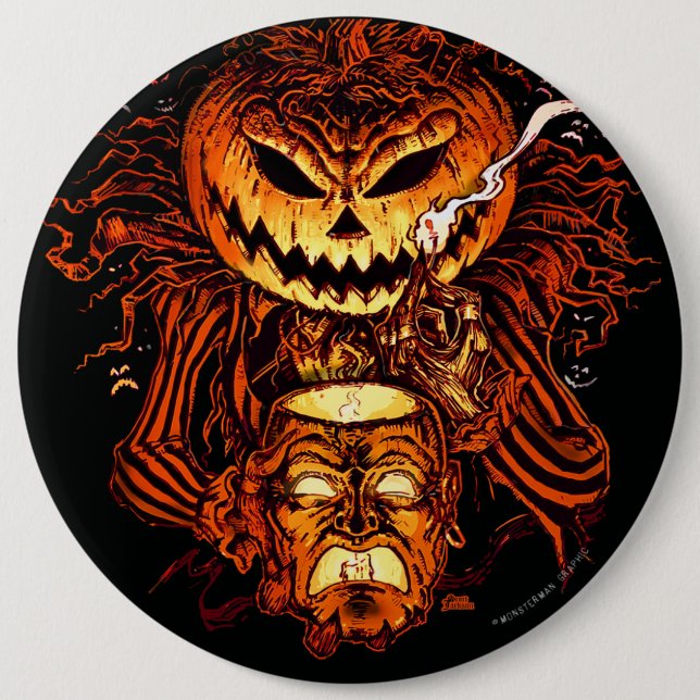 Halloween Pumpkin King 6 Inch Round Button (Front)