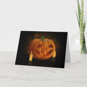 Halloween Pumpkin Lantern with Candles Card