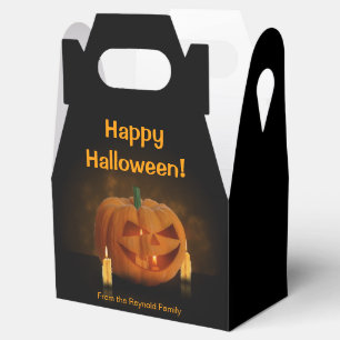 Halloween Pumpkin Lantern with Candles Favor Box