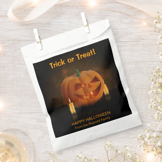 Halloween Pumpkin Lantern with Candles Favour Bag (Clipped)
