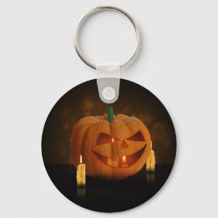 Halloween Pumpkin Lantern with Candles Keychain