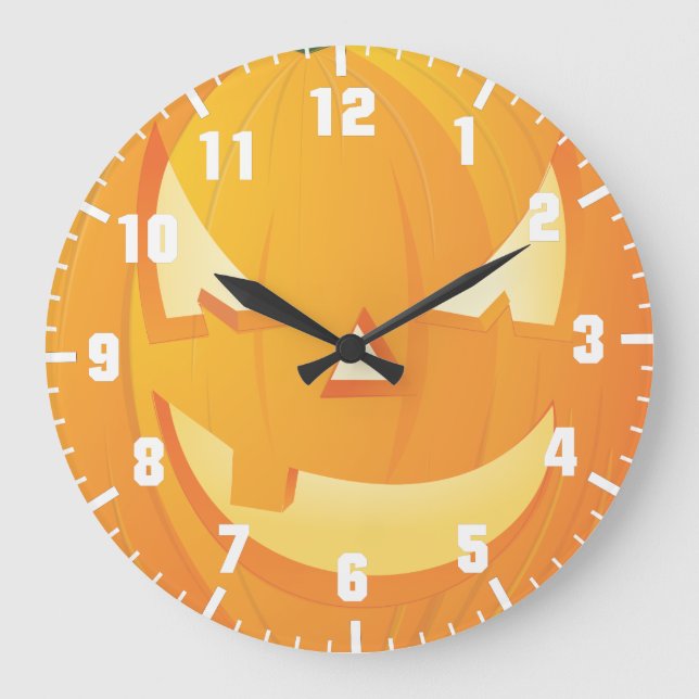 halloween pumpkin large clock (Front)