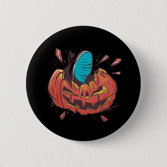 Halloween Pumpkin Lets Get Smashed 2 Inch Round Button (Front)