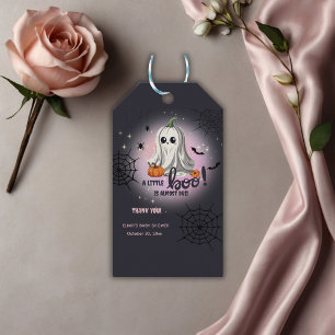Halloween Pumpkin Little Boo Baby Shower Gift Tags