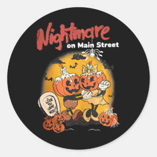 Halloween Pumpkin Mainstreet Vintage On Head Night Classic Round Sticker
